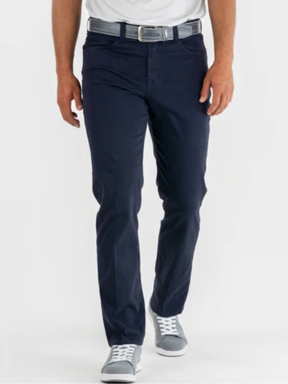 Men's Navy Chino Pants - Classic Straight Fit